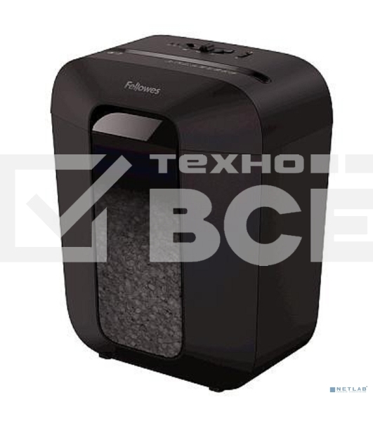 Шредер Fellowes PowerShred LX41 черный (секр.P-4)/перекрестный/8лист./17лтр./скрепки/скобы/пл.карты