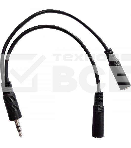 Адаптер аудио Buro BU-2XJACK-JACK 2xJack 3.5 (f)/Jack 3.5 (m) 0.2м. черный