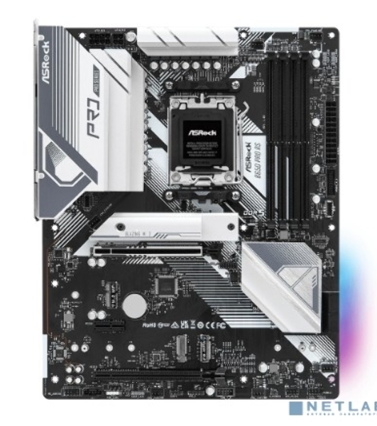 Материнская плата ASRock B650 PRO RS, AM5, AMD B650, 4xDDR5, 4xSATA, 3xM.2, 1xPCIe 4.0 x16, 1xPCIe 3.0 x4, 1xPCIe 3.0 x1, 1xDP, 1xHDMI, 1x2.5Gb LAN, 1xUSB-C 10Gbps, 1xUSB-A 10Gbps, 2xUSB-A 5Gbps, 6xUSB-A 2.0, 3x3.5 мм, 7.1, ATX