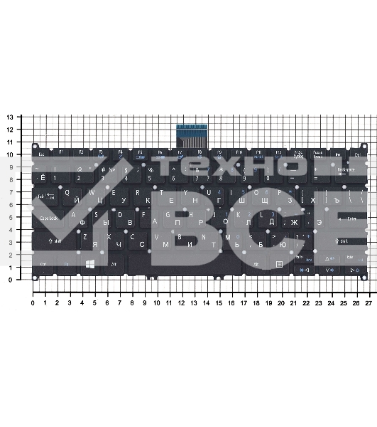 Клавиатура для ноутбука Acer Aspire V5-122P черная с подсветкой