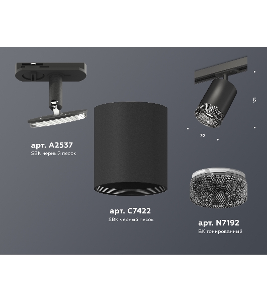 Светильник Ambrella light XT7422010 SBK/BK черный песок/тонированный MR16 GU5.3 (A2537, C7422, N7192)