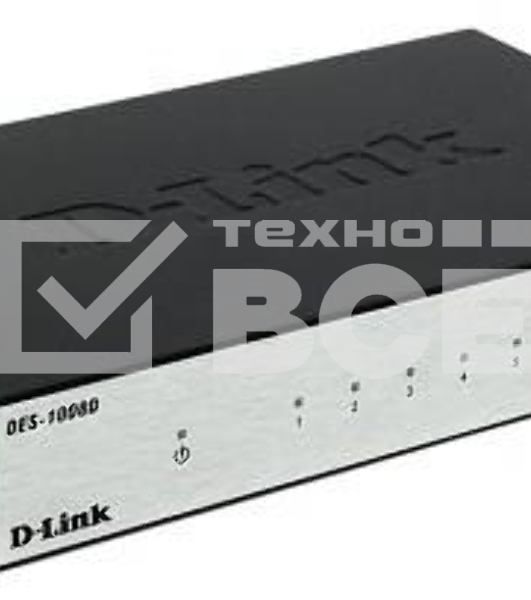 Неуправляемый коммутатор с 8 портами 10/100Base-TX D-Link DES-1008D/(K2A/K3A)RU/J1A/J2A/L2A/L2B