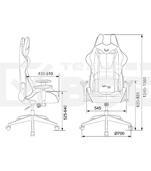 Кресло игровое Бюрократ VIKING 5 AERO RED черный/красный искусственная кожа