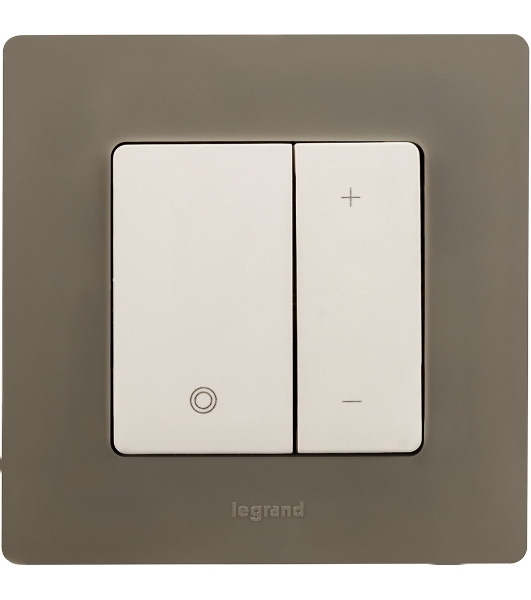 Светорегулятор нажимной 400Вт, бел. ETIKA Светорегулятор нажимной 400Вт, бел.