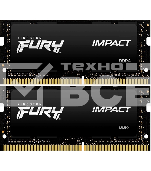 Оперативная память Kingston Fury Impact, DDR4, 64GB (2x32GB), 3200MHz, CL20, SO-DIMM