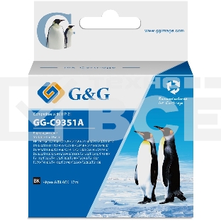 Картридж струйный G&G GG-C9351A черный (17мл) для HP DJ 3920/3940/D1360/D1460/D1470/D1560/D2330/D2360/D2430/D2460/F370/F375/F380/F2180/F2187/F2224/F2280/F2290/F4140/F4172/F4180/F4190