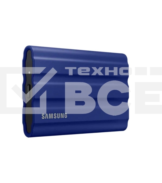 Накопитель  Samsung External SSD T7 Shield, 2TB, Type C-to-C/A, USB 3.2 Gen2, R/W 1050/1000MB/s, IP65, 88x59x13mm, 98g, Blue (12 мес.)