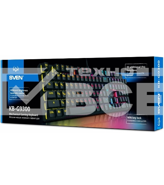 Игровая клавиатура Sven KB-G9300 чёрная (Outemu Blue switches,104кл., подсветка)