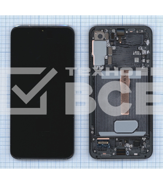 Дисплея для Samsung Galaxy S22 Plus SM-S906B в сборе с тачскрином ServicePack, зеленый (GH82-27500C)