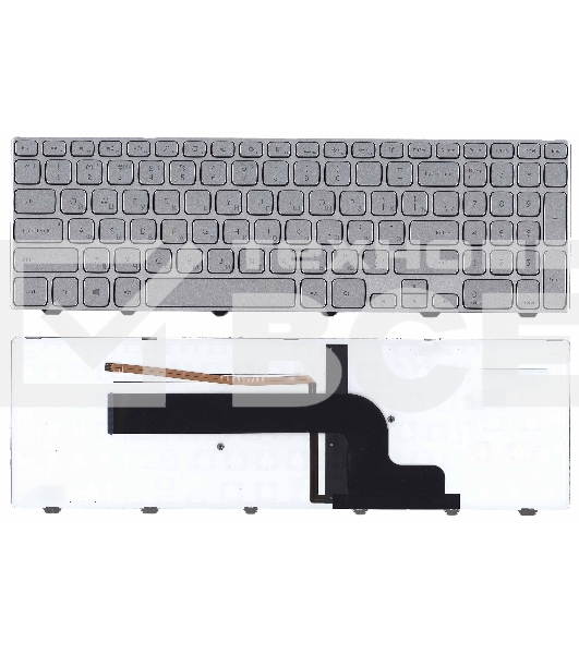 Клавиатура для ноутбука Dell Inspiron 15-7000 7537 серебристая с подсветкой
