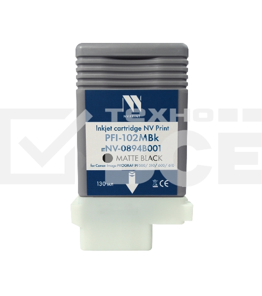 Картридж струйный NVPrint PFI-102MBk (NV-0894B001) Matte Black для Canon ImagePROGRAF iPF500/510/600/610 (130 мл) совместимый