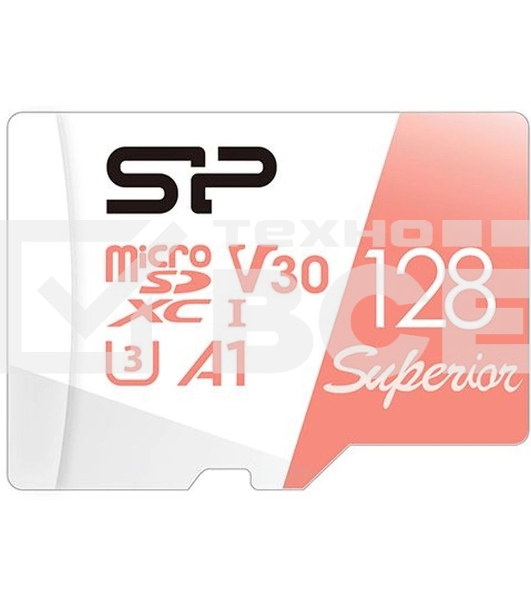 Флеш карта microSD 128GB Silicon Power Superior A1 microSDXC Class 10 UHS-I U3 100/80 Mb/s (SD адаптер)
