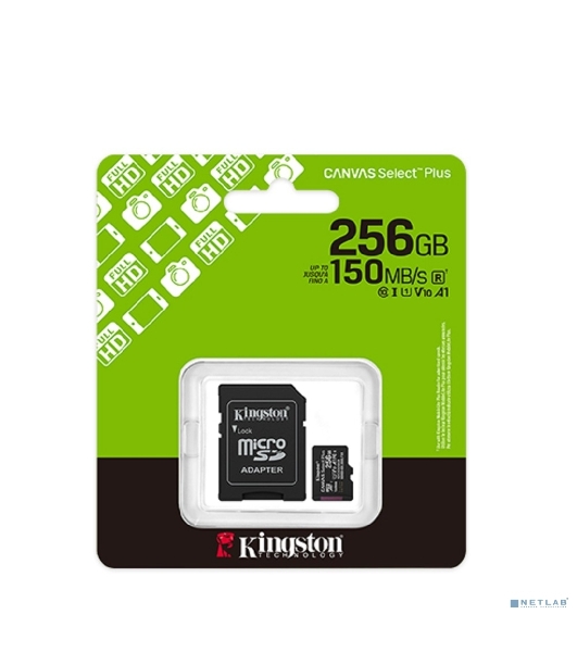 Флеш карта microSDXC 256Gb Kingston SDCS3/256Gb Canvas Select Plus + adapter