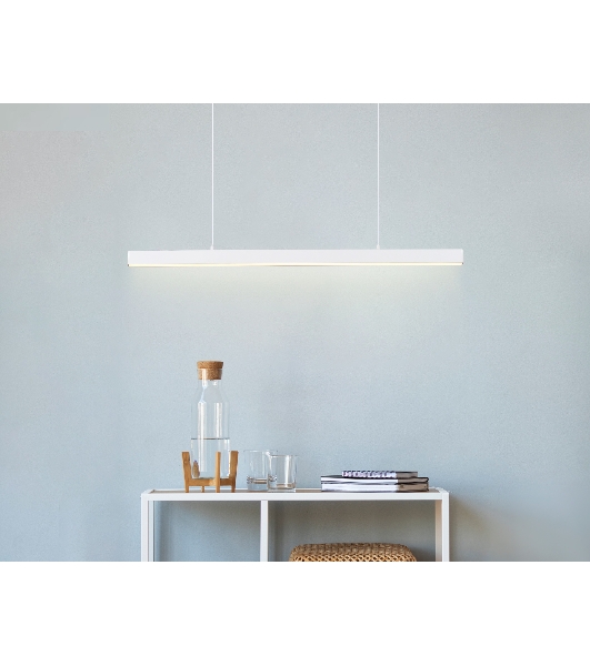 Трековый однофазный подвесной светодиодный светильник Ambrella light GL6782 WH белый LED 24W 3000K 600*22*1025