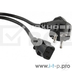 Кабель питания компьютера Hyperline PWC-IEC13-SHM-10-BK (Shucko+C13) (3x1.00), 10A, угловая вилка, 10 м , фото2
