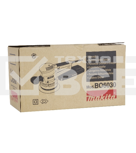 Шлифовальная машина Makita BO6030 ЭШМ,310Вт,ф150мм,4000-10000об\м,ампл-3мм,2.3кг,кор,п\сборник 
