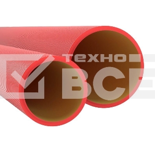 Труба гофро двустен. жесткая ПНД d110 12кПа красн. (уп.6м) ДКС 160911