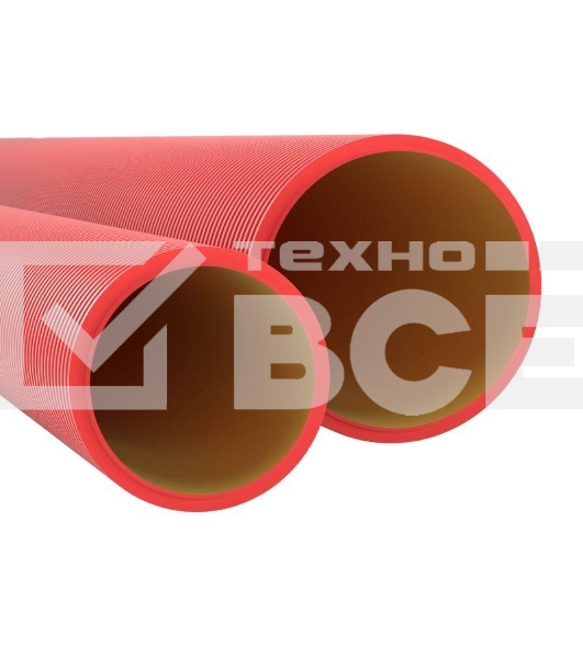 Труба гофро двустен. жесткая ПНД d110 12кПа красн. (уп.6м) ДКС 160911
