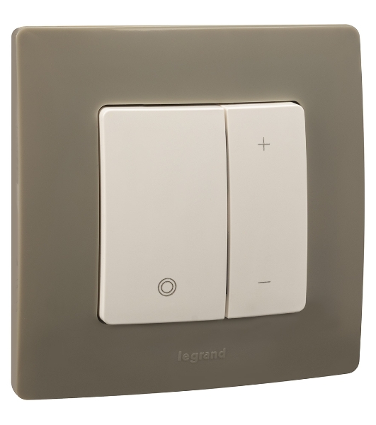 Светорегулятор нажимной 400Вт, бел. ETIKA Светорегулятор нажимной 400Вт, бел.