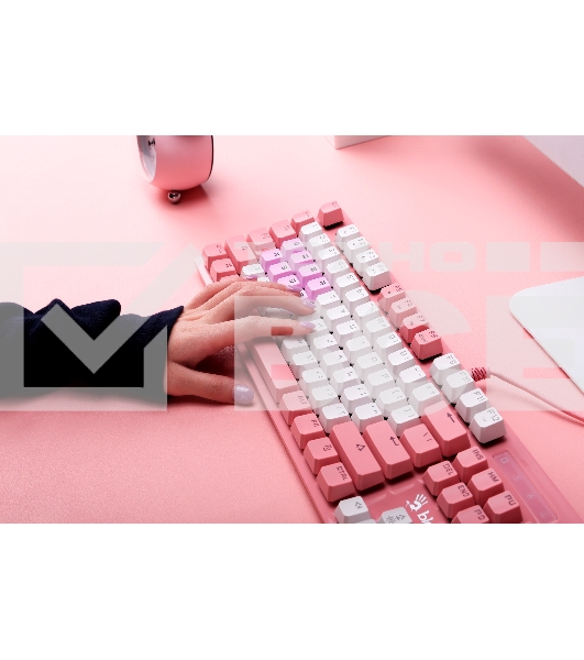 Клавиатура A4Tech Bloody B800 Dual Color проводная USB розовый/белый