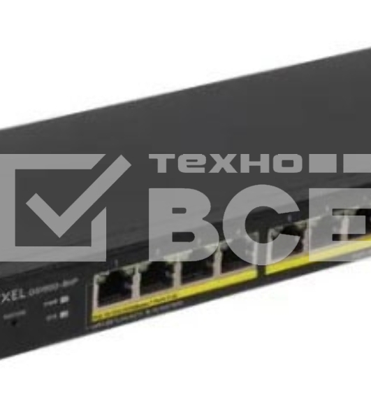Коммутатор Smart L2 PoE+ Zyxel GS1900-8HP, 8xGE PoE+, настольный, бесшумный, бюджет PoE 70 Вт