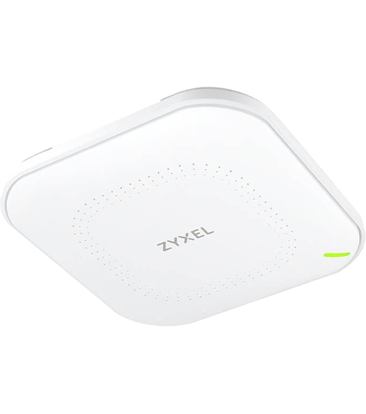 Гибридная точка доступа Zyxel NebulaFlex NWA90AX, WiFi 6, 802.11a/b/g/n/ac/ax (2,4 и 5 ГГц), MU-MIMO, антенны 2x2, до 575+1200 Мбит/с, 1xLAN GE, PoE, защита от 4G/5G, БП в комплекте