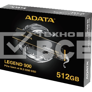 Накопитель SSD ADATA LEGEND 900, 512Gb, PCIe 4.0 x4, M.2 2280, NVMe, R/W 6200/2300, с радиатором