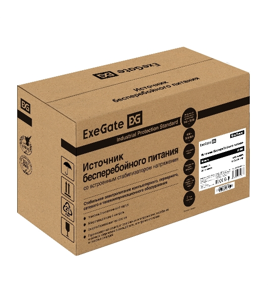 Комплект источника бесперебойного питания Exegate EX295986RUS + батарея 80Aч EX285654RUS 1шт (инвертор, синус, для котла) ExeGate SineTower SZ-600.LCD.AVR.1SH <600VA/360W, чистый синусоида, LCD дисплей, AVR, 1*Schuko, линейно-интерактивный, Black> + батарея ExeGate HRL 12-80 (12В, 80Ач) 1шт