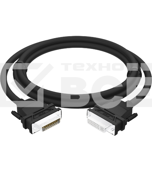 Удлинитель GCR 1.5m DVI-D, черный, DVI/DVI, 25M/25F, FullHD, 28 AWG, GCR-54714