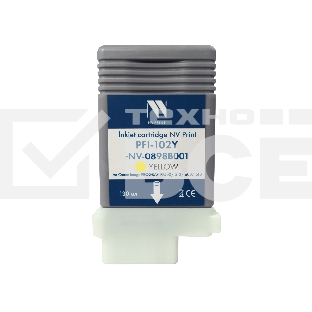 Картридж струйный NVPrint PFI-102Y (NV-0898B001) Yellow для Canon ImagePROGRAF iPF500/510/600/610 (130 мл) совместимый