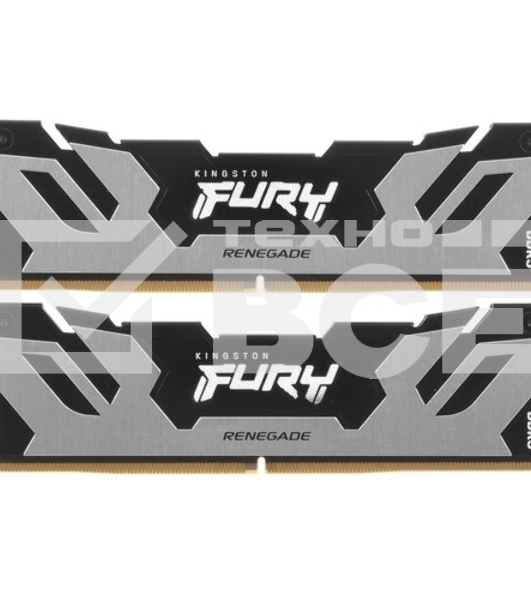 Оперативная память Kingston Fury Renegade, DDR5, 32GB (2x16GB), 6400MHz, CL32, с радиатором, серебристый/черный