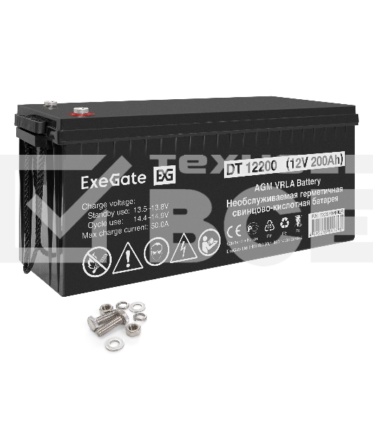 Аккумуляторная батарея ExeGate DT 12200 (12V 200Ah, под болт М8)