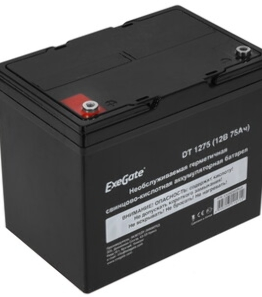Аккумуляторная батарея ExeGate DT 1275 (12V 75Ah, под болт М6)