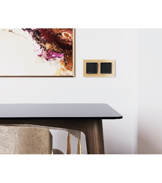 Рамка ALFA Platos (Шампань Стекло органическое) 2-ая AF330602