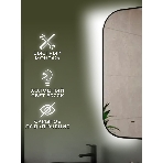 Зеркало Bau Black Rand 50х70, с LED фоновой подсветкой, бесконтактным сенсором, черной окантовкой, фото12
