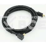 Кабель HDMI 3м, 19pin to 19pin, 1 угловой разъем, черный, фото2