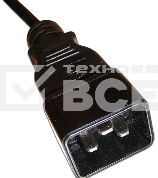 Шнур питания С13-C20, 3х0.75, 220В, 10А, черный,  2 метра