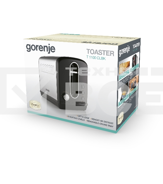 Тостер Gorenje T1100CLBK, Черный
