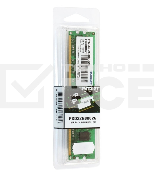 Оперативная память Patriot, DDR2, 2GB (1x2 GB), 800 MHz, CL6