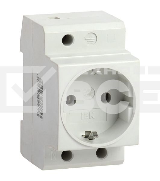 Розетка силовая РАр10-3-ОП с заземл. на DIN-рейку ИЭК MRD10-16
