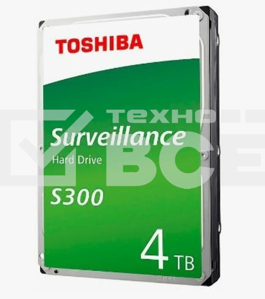 Жесткий диск Toshiba HDD  SATA3 4Tb Surveillance S300 (SMR) 5400  256Mb  (analog HDWT740UZSVA)
