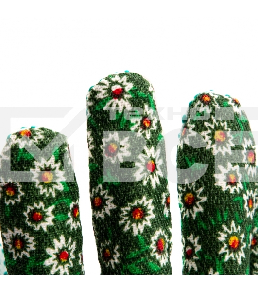 Перчатки садовые х/б ткань с ПВХ точкой, манжет, M Palisad