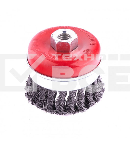 Щетка Matrix для УШМ Heavy Duty, 80 мм, М14, Чашка, крученая проволока 0,5 мм