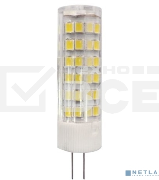 Лампа светодиодная ЭРА JC-7w-220V-corn ceramics-840-G4 560лм