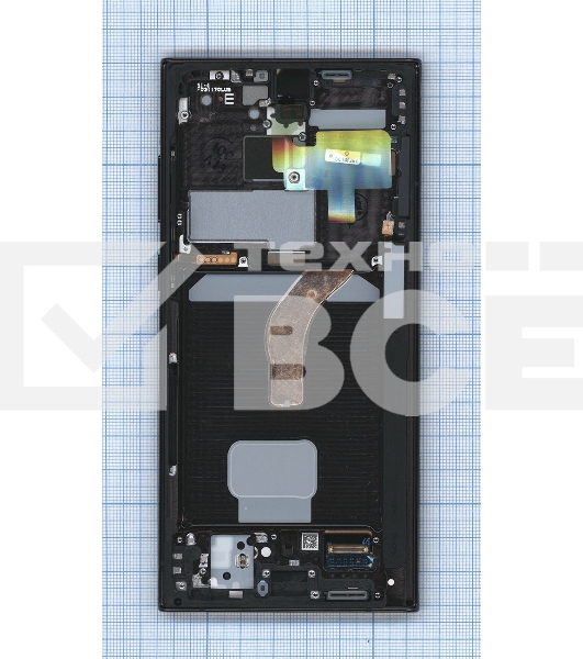 Дисплея для Samsung Galaxy S22 Ultra SM-S908B в сборе с тачскрином ServicePack, черный (GH82-27488A)