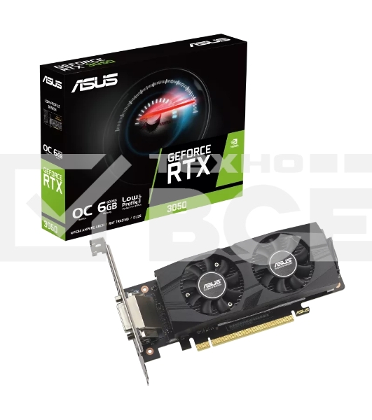 Видеокарта ASUS RTX3050 6GB RTX3050-O6G-LP-BRK PCIE16 RTX3050,DVI,HDMI,DP,6G,D6