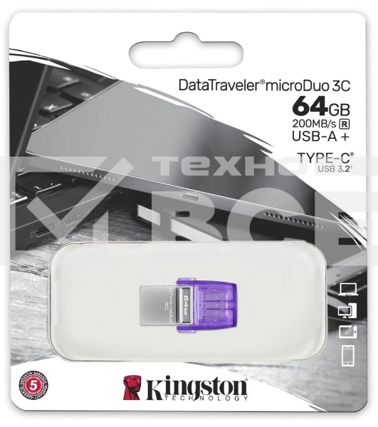 Флеш диск Kingston USB3.2 64GB DTDUO3CG3/64GB