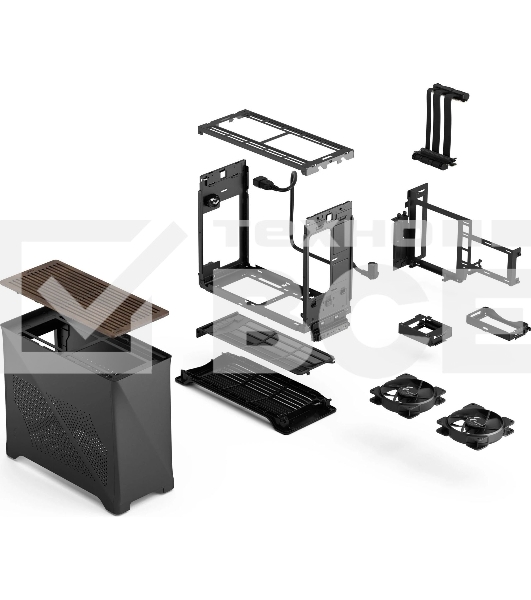 Компьютерный корпус без блока питания Fractal Design Era 2, Mini-Tower, 2x120мм, 2xUSB-A 3.0 + 1xUSB 3.2 Type-C, SFX PSU Support, mITX Charcoal Gray
