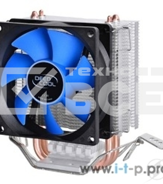Кулер для процессора DEEPCOOL ICE EDGE MINI FS V2.0 синий, 80 мм, алюминий/медь, 2200 об/мин, 24.7 дБ, 3 pin, 100 Вт, 112 мм