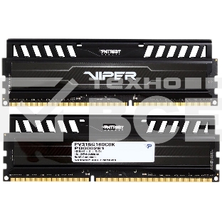 Оперативная память Patriot Viper 3, DDR3, 16GB (2x8 GB), 1600 MHz, CL10, радиатор, черный